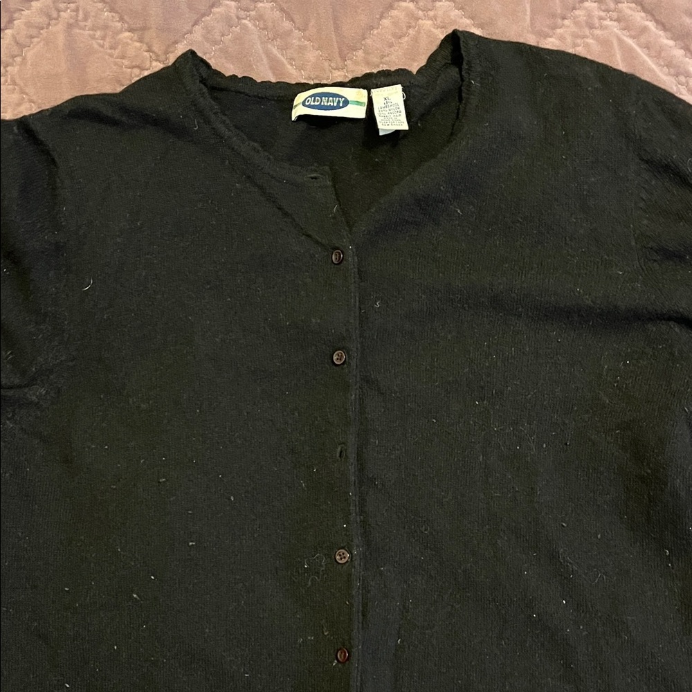 Old Navy Black Button Down Cardigan (XL)